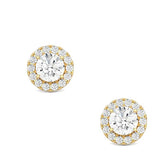 Round Diamond Halo Studs