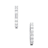 Emerald Cut Half Hoop Earrings