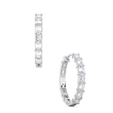 Emerald Cut Half Hoop Earrings