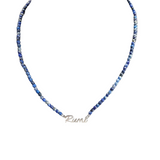 Name and Birthstone Beaded Diamond Necklace