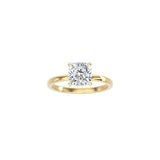 4 Prong Cushion Cut Classic Ring YG