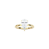 4 Prong Pear Shape Classic Ring YG