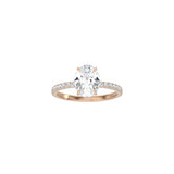 Classic Oval Cut 4 Prong Ring with Pavé Band RG