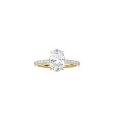Classic Oval Cut 4 Prong Ring with Pavé Band YG
