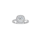 Cushion Cut Halo Engagement Ring WG