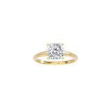 Cushion Cut Cathedral Setting Ring YG