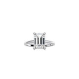 Emerald Cut Cathedral Setting Ring WG