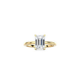 Emerald Cut Signature Four Prong Setting YG