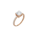 Cushion Cut Signature Four Prong Setting with pave band RG