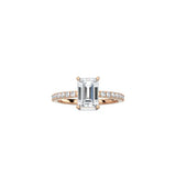 Emerald Cut Signature Four Prong Setting with pave band RG