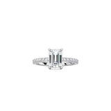 Emerald Cut Signature Four Prong Setting with pave band WG