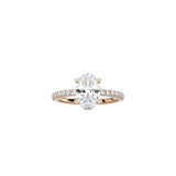 Oval Cut Signature Four Prong Setting with pave band RG