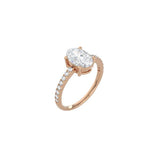 Oval Cut Signature Four Prong Setting with pave band RG
