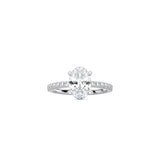Oval Cut Signature Four Prong Setting with pave band WG