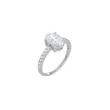 Oval Cut Signature Four Prong Setting with pave band WG