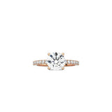 Round Cut Signature Four Prong Setting with pave band RG