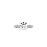 Round Cut Signature Four Prong Setting with pave band WG