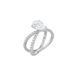 Pear Shape X Pavé Band Ring WG