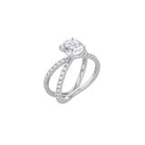 Round X Pavé Band Ring WG