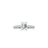 Emerald Cut Triple Row Pavé Band WG