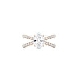 Oval Cut X Pavé Band Ring RG