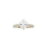Oval Cut Triple Row Pavé Band YG